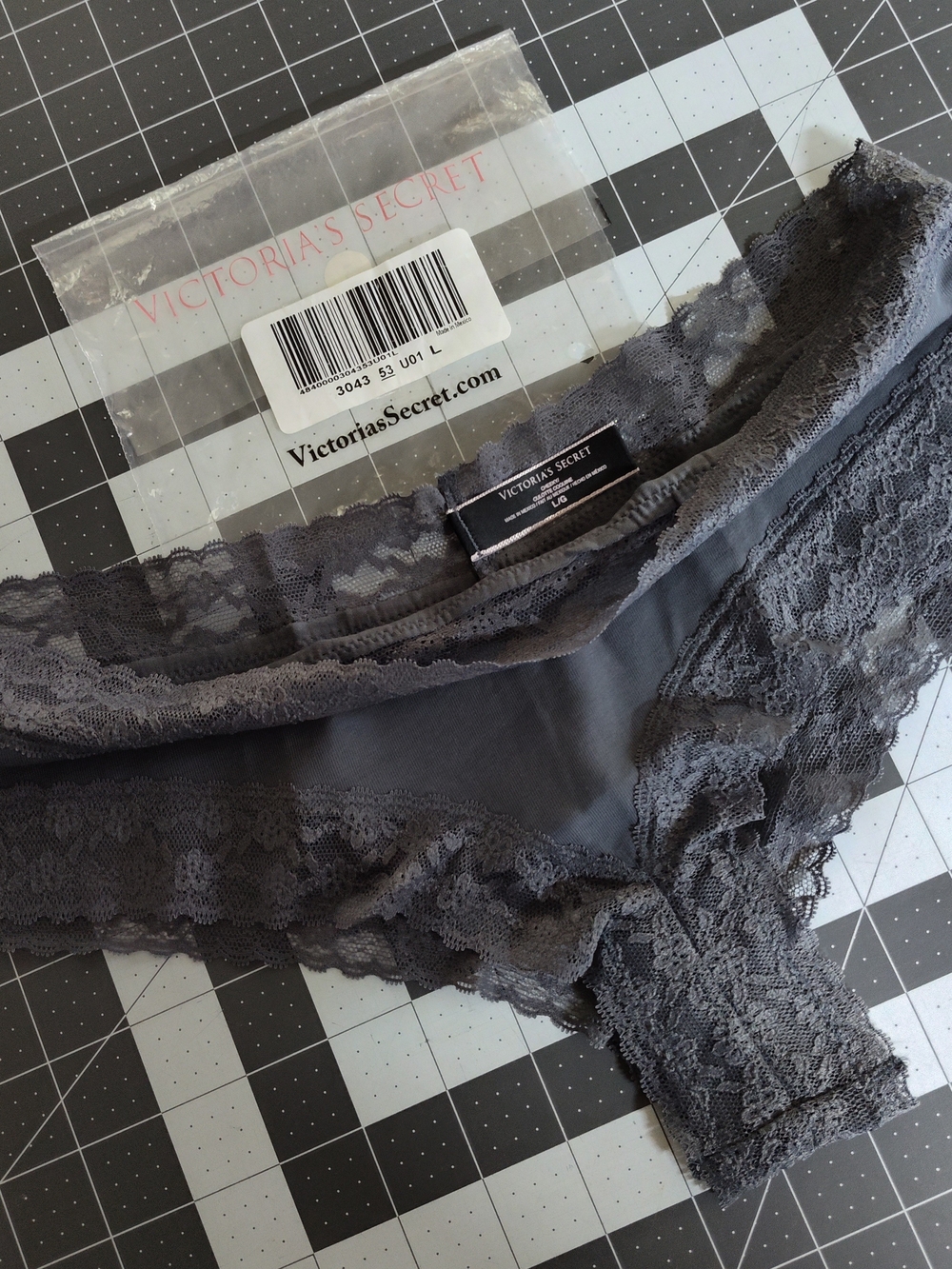 Victoria's Secret Dark Gray Lace Bikini Panty
